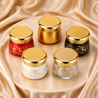 Pot en verre transparent personnalisé de 120 ml avec couvercle doré de luxe pour emballage cosmétique, pots de crème pour le visage haut de gamme, pots de soin de la peau en vrac