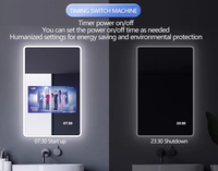 Espejo inteligente de 15,6 pulgadas, espejo doméstico interactivo con pantalla táctil ligera, máquina de espejo publicitario LCD opcional