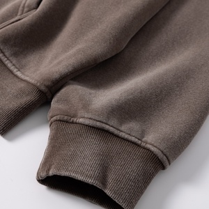 Sweat-shirt à capuche zippé en molleton bouclette 460 g/m² personnalisé, 100 % coton, délavé à l'acide, style streetwear oversize, vente en gros - Product Image 3