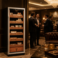 Humidor électrique grande capacité 288L avec étagères en bois et refroidissement par ventilateur pour le stockage et la présentation de cigares - Vente en gros
