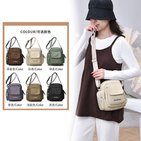 Sac bandoulière minimaliste, couleur unie, résistant aux déchirures, anti-rayures, multi-couches, portable, fonctionnel, pratique, petit sac de voyage pour l'extérieur