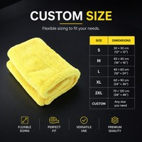 Serviette en microfibre de haute qualité pour voiture, sans peluches, séchage rapide, 1600 GSM, marque privée, directement de l'usine