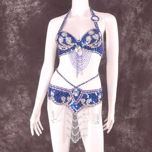 Sujetador de danza del vientre de gasa de alta calidad, conjunto de vestido con banda en la cintura, cinturones <span class=keywords><strong>Ara</strong></span>, bufanda de cadera de danza india, vestido de baile de escenario para mujer - Product Image 5