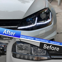 Feux de voiture KGKB pour VW Golf 7.5 2018-2021, ensemble de phares avant, mise à niveau, lentille de projecteur LED haute performance, accessoires Plug and Play