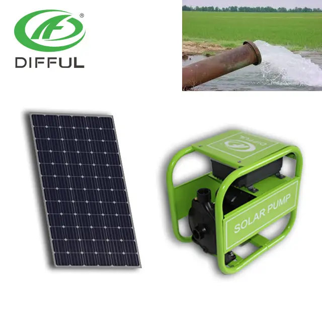 High flow DC solar surface water pump for irrigation