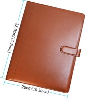 Porte-documents en similicuir format A4 avec bloc-notes, classeur à 3 anneaux pour réunions