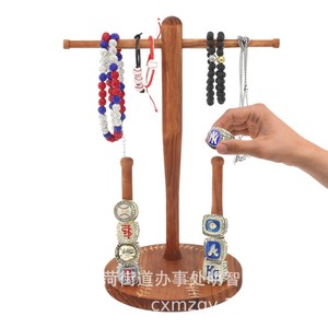 Expositor de Joyería de Madera con Diseño de Bate de Béisbol, Organizador de Escritorio para Guardar Collares y Anillos - Product Image 5