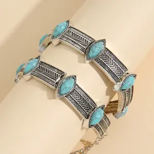 2024 Newest Vintage Lightweight Boho Aztec Style Style Turquoise Bracelet