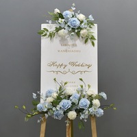 Verlovings- en bruiloftdecoratie, kunstbloemen, bloemkunst, welkomstbord, decoratie, fotografie, Scandinavische stijl, geweven kunstrozen