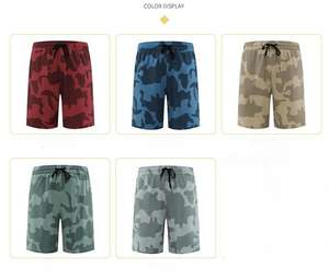 Pantalones cortos tejidos de secado rápido de camuflaje para hombre, pantalones cortos de playa informales de cintura alta, ropa de trabajo exterior holgada transpirable, verano 2024 - Product Image 2