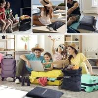 Sac à linge pliable en nylon grande capacité avec cordon de serrage, imperméable, pour le nettoyage des vêtements et des chaussures - pour la salle de bain ou l'hôtel