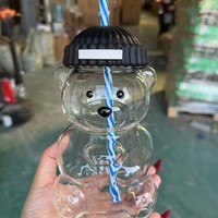 Nouvelle tasse à café en verre avec motif d'ours mignon, tasse à café en verre au design de dessin animé, passe au lave-vaisselle, tasse en verre pour enfants, cadeau d'affaires