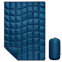Couverture de camping gonflable pliable, couverture de voyage thermique en nylon matelassé, hydrofuge, 131x192cm, pour randonnée en plein air, pique-nique
