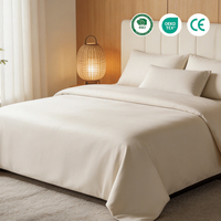 Ensemble de housse de couette en bambou tissé 100% - King - 300 fils - Évacuation de l'humidité - Doux comme de la soie - Hypoallergénique - Luxe - Toutes saisons