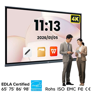 Écran plat interactif électronique 4K de 55, 65, 75, 86, 98 pouces, <span class=keywords><strong>multi</strong></span>-touch, <span class=keywords><strong>OPS</strong></span>, Windows, Android, tableau blanc intelligent, téléviseur - Product Image 1