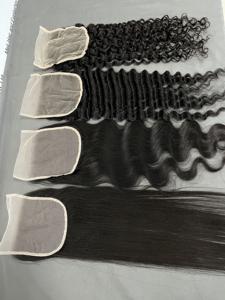 Fermetures en dentelle transparente couleur noir naturel 2x6 4x4 5x5 6x6 7x7 - Product Image 2