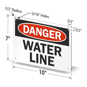 Sıcak satış alüminyum trafik işareti yol güvenliği ve işyeri inşaat tabela için tehlike işareti dikkat su hattı işareti - Product Image 3