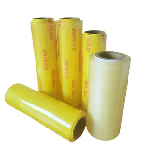 Ventas directas del fabricante Envoltura de plástico de grado alimenticio Película elástica Película adhesiva de PVC para empacar alimentos