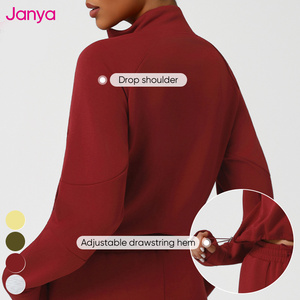 Tuta sportiva autunnale Janya, giacca con cerniera ampia e comoda, felpa, pantaloni sportivi a gamba larga, set due pezzi per fitness, sport e yoga da donna - Product Image 3