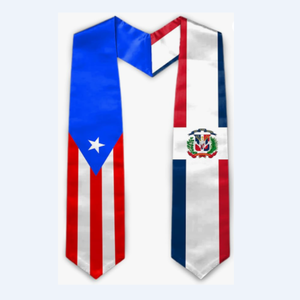 Puerto Rico dominican cờ lấy trộm lớp 2025 hỗn hợp quốc gia cờ tốt nghiệp Sash unisex dành cho người lớn Quà Tặng 72 "dài - Product Image 1