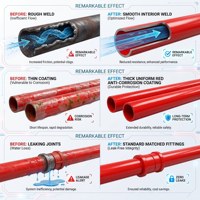 Tuyaux d'incendie rainurés rouges en acier époxy ASTM A53 A795 Sch10, tuyaux d'incendie en acier pour sprinklers Sch40 – Prix