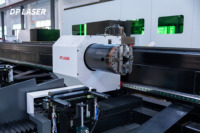 Machine de découpe laser à fibre CNC à trois mandrins pour tuyaux métalliques, compatible AI/PLT, composants HIWIN, haute productivité