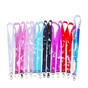 Wholesale Custom Soft PVC Lanyard Holographic Printed Neck Strap clear Lanyards Bulk Keychain Lanyard