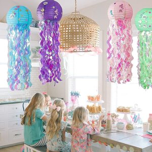 Decoraciones Colgantes con Temática <span class=keywords><strong>de</strong></span> Sirena, Faroles <span class=keywords><strong>de</strong></span> <span class=keywords><strong>Papel</strong></span>, Adornos <span class=keywords><strong>de</strong></span> Medusas, Decoración para Fiestas <span class=keywords><strong>de</strong></span> Cumpleaños con Temática Oceánica - Product Image 2