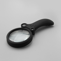Loupe de lecture à main éclairée par LED loupe en plastique