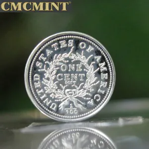 Pièce d'argent gravée personnalisée 1 gramme argent 1793 One Cent Liberty rond