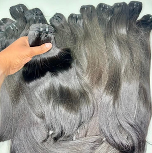 100% 原生未加工直发印度发自然波浪人发束 1B 颜色高品质发制品 - Product Image 1