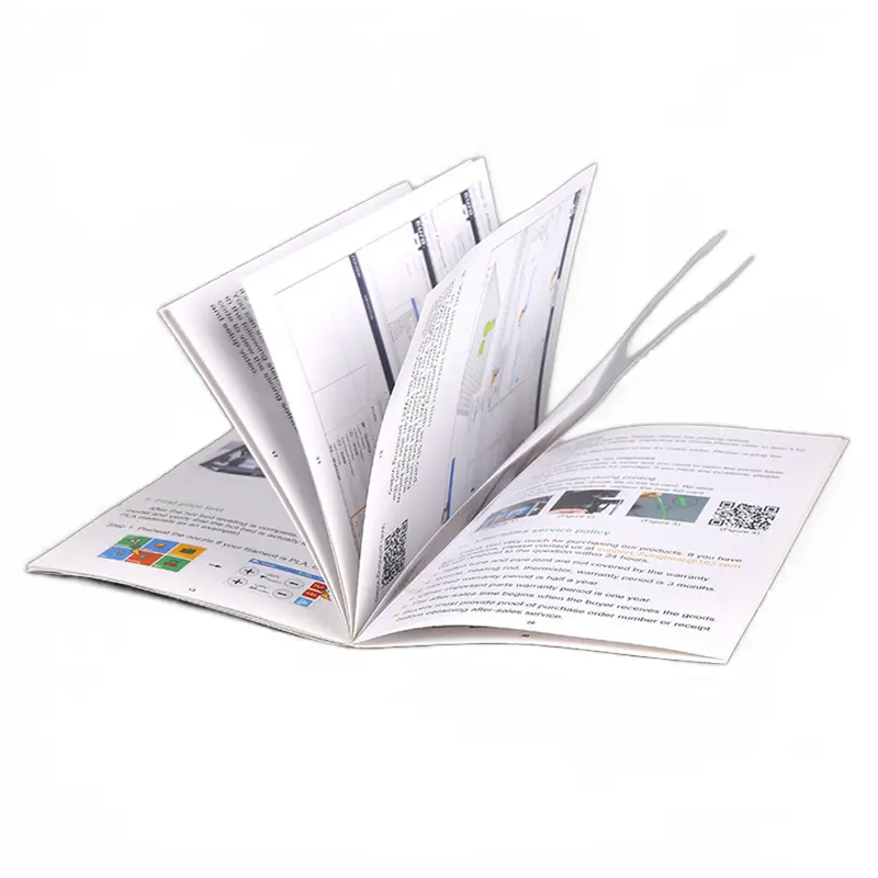 Custom company advertising paper instructions folded leaflet flyer printing service catalogue brochure custom