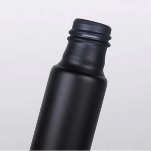Black Matte Cylinder Cosmetic <b>Bottle</b> with Roller for 10ml Glass Frosted Surface Packaging Silk Screen Printed - Product Image 3