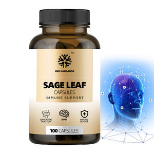 Verde foglia di salvia capsule produttore supportato integratore a base di erbe per adulti digestione cervello difesa immunitaria antiossidante bambini - Product Image 1