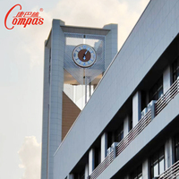 Compas de design moderne horloge de bâtiment extérieur KTS-15 grande taille Satellite synchronisation automatique de l'heure rapport horaire de temps de musique