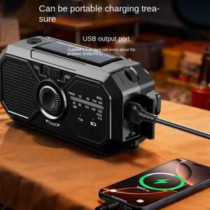 Radio de Emergencia Solar Jukaiwtec SCPJ233 AM FM Portátil con Manivela y Linterna LED para Senderismo y Camping - Product Image 3