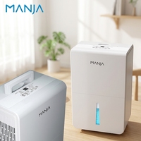 Déshumidificateur portable silencieux Manja Mini 15L 20L WiFi 44dB Mode Veille Capacité 350ml/jour pour Maison Chambre VR Type Industriel
