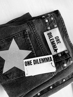 Jeans Gothiques Femme ONE DILEMMA Y2K, Mode, Paillettes, Étoile à Cinq Branches, Rivets, Rétro, Taille Mi-Haute, Jambes Larges