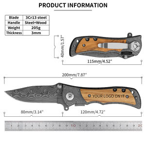 Hete Aanbieding Op Maat Gegraveerd Olijfhouten Handvat Outdoor Camping Tactisch Jacht Op Maat Gemaakt Vouwzakmes - Product Image 2