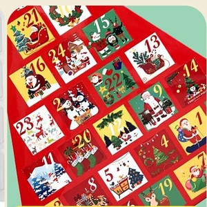 Noel Advent takvim kutuları 24 adet DIY için 2025 özel baskı katlanabilir paket hediyelik yılbaşı ağacı  kutu kağit kutu - Product Image 3