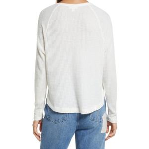 Girls <b>White</b> Waffle Knit <b>Long</b> <b>Sleeve</b> <b>T</b> <b>Shirts</b> Basic Blank Boyfriend Polyester Rayon Pullover Women Knitted Top Over Size - Product Image 3