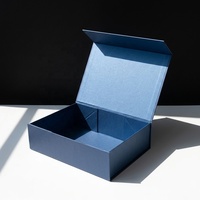 Boîte pliable magnétique bleue pour ballon de football, idéale pour mini-drapeaux, événements sportifs personnalisés, coupes, maillots d'équipe et emballages cadeaux