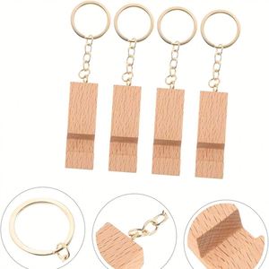 Porte-clés gadget portable promotionnel, support de téléphone portable en bois personnalisé avec logo - Product Image 4
