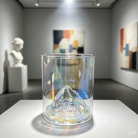 Thermische Whiskyglazen met gepersonaliseerde logo-service, Crystal Mountain Whisky Tumbler, fabrieksfabrikant voor restaurantgroothandel
