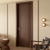Fabrikant Groothandel Walnoot Indoor Gelakt Gefineerde Massief Houten Deuren Natuurlijk Hout Waterdichte Zijopening Moderne Platte Deuren