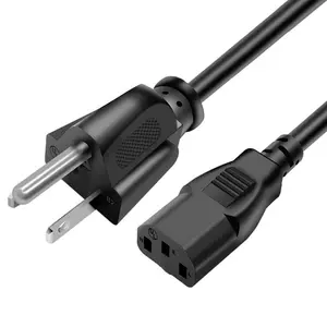 По американскому стандарту США ac Шнур питания 3pin США штекер 3-контактный сетевой кабель для ПК