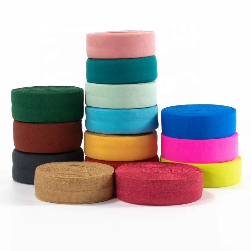 STOCK 888 colori 20mm bordatura fascia elastica alta elasticità doppio bias binding tape fold elastico per indumento