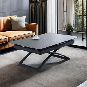 <span class=keywords><strong>Mesa</strong></span> de comedor de café de vidrio templado extensible extraíble deslizante ajustable en altura contemporánea para muebles de sala de estar para el hogar - Product Image 5