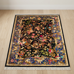 Alfombra Persa de Seda Pura Premium, Hecha a Mano, Diseño Moderno Personalizado, Anudada a Mano, Lavable, Antideslizante, Alfombra de Lujo para Comedor - Product Image 4