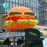 Grand modèle gonflable personnalisable de cuisson de hamburger de publicité commerciale pour l'enseigne et l'accessoire décoratif de plomb